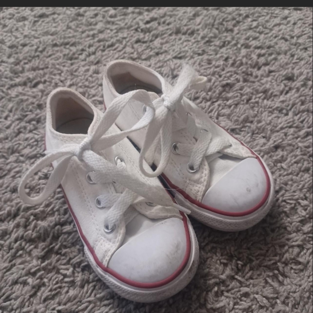 Converse White and Red Classic Sneakers